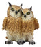 Ebros Mystical Two Brown Great Horned Owl Couple Statue 7.25"Tall Whimsical Forest Nocturnal Taxidermy Owls Figurine