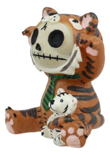 Furry Bones Figurine 2.5"Tall Tigrr Tiger With Green Tie Voodoo Skeleton Monster