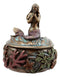 Mermaid Tefiti Praying Round Jewelry Box Figurine Small Nautical Starfish Coral