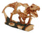 Jurassic Dinosaur Tyrannosaurus Rex Father and Baby Faux Wood Cutout Figurine