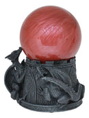 Ebros Climbing Dragons Red Blood Planet Sandstorm Ball Statue With Sound Sensor Decor