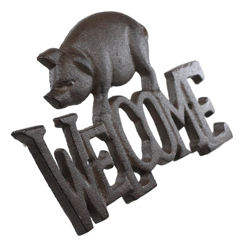Rustic Country Farm Bacon Swine Pig Welcome Sign Wall Decor Cutout Plaque 8"L