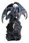 Ebros Gift 3 Headed Hydra Dragon Protecting Rune Crystal Decorative Figurine 9.75" Tall (Midnight Blue and Purple Drake)