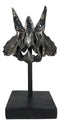 Jurassic '3 Horns' Triceratops Dinosaur Fossil Skeleton Statue With Stand 9"L