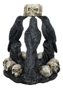 Gothic Wicca Quoth Trio Ravens Nevermore With Skulls Backflow Incense Burner