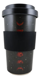 Lunar Moon Phases With Night Stars Reusable Travel Mug Cup W/ Lid And Sleeve