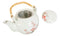 Sakura Pink Cherry Blossoms Speckled White Ceramic 42oz Large Tea Pot Teapot