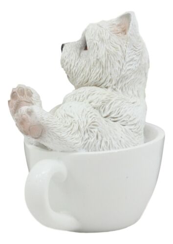Ebros Realistic Mini Adorable West Highland White Terrier Dog Teacup 3" Tall Figurine - Ebros Gift