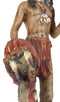 Large Native American Indian Eagle Warrior Chief With Spear And Shield Figurine