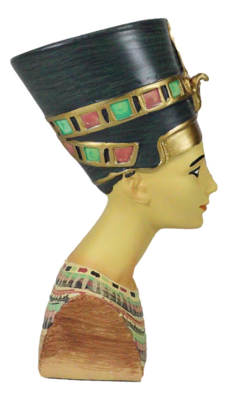 Ancient Egyptian Goddess Beautiful Queen Nefertiti Bust Mini Figurine 4.25"H