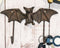 Cast Iron Rustic Vampire Dracula's Perch Flying Winged Bat 2-Pegs Wall Hook