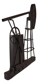 Ebros Rustic Metal Vintage Oil And Gas Derrick Rig Pump Jack Wall Art Decor 3D Plaque