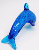 Swimming Blue Crystal Glass Sea Bottlenose Dolphin Decor Collectible Figurine