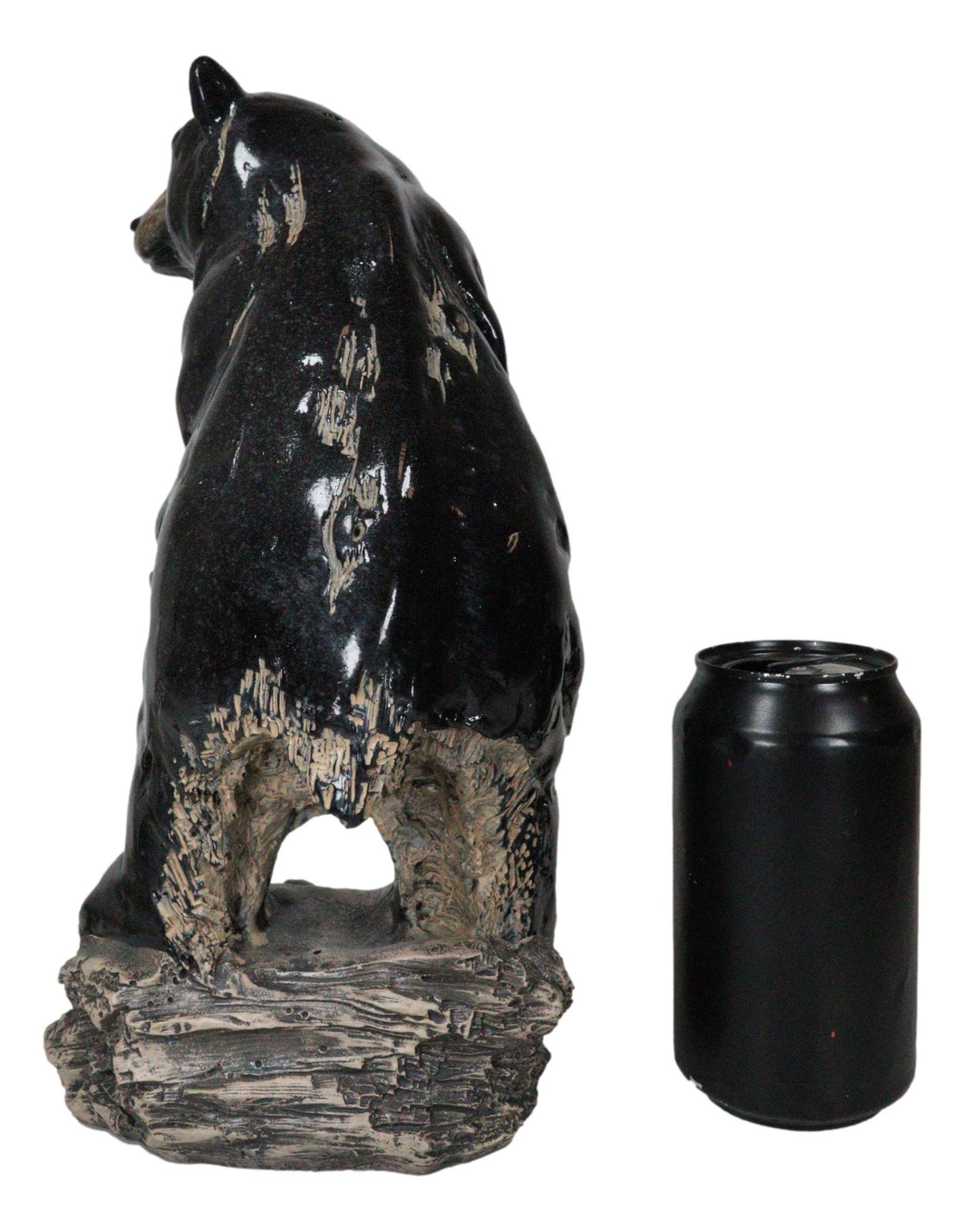 Rustic Western Woodlands Forest Black Bear Standing On Rock Figurine Decor