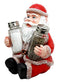 Ebros Christmas Jolly North Pole Santa Claus Glass Salt Pepper Shakers Holder Set