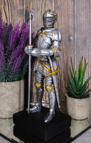 Silver & Gold Italian Knight Figurine 9"H Medieval Suit Of Armor Battle Axeman