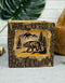 Rustic Pine Forest Black Bear Faux Carved Wood Bark Night Light Lamp Sculpture