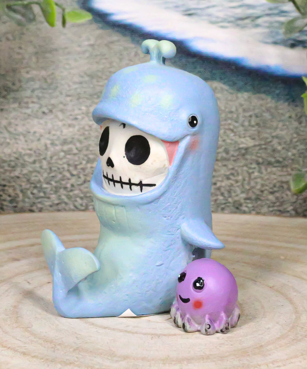 Furry Bones Moby Dick The Whale Skeleton Monster With Purple Octopus Figurine