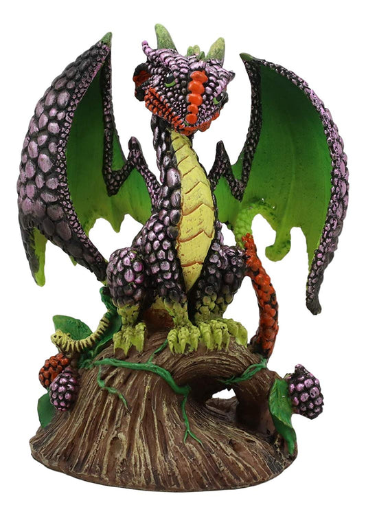 Ebros BlackBerry Garden Dragon by Stanley Morrison Home Decor Statue - Ebros Gift