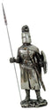 Pikeman Crusader Knight Statue Electroplated Nickel Resin Statue 7" Height