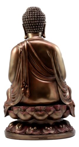 Ebros Meditating Buddha On Lotus Throne Statue 15"H Shakyamuni Enlightened One