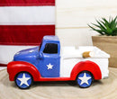 Patriotic American Flag Rustic Vintage Pickup Truck Cigarette Ashtray Figurine