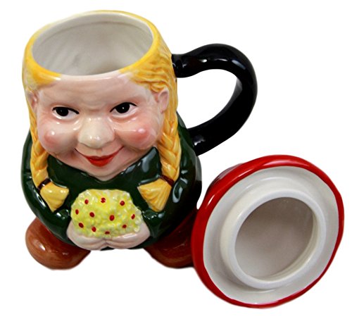 Ebros Gift Mrs Gnome With Sunflowers Lidded Ceramic Mug Coffee Cup Home Figurine