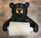 Ebros Whimsical Black Bear Toilet Paper Holder Bathroom Wall Decoration 8.25"Tall