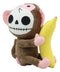 Ebros Small Furry Bones Skeleton Baby Monkey W/ Banana Plush Toy Doll Furrybones