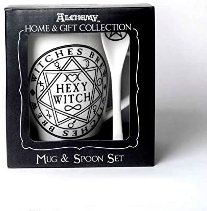 Witches Brew Hexy Witch Mug and Spoon by Alchemy England - Ebros Gift