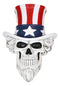 Ebros Large Uncle Sam Patriotic Grinning Skull With Top Hat Wall Decor Hanging Plaque