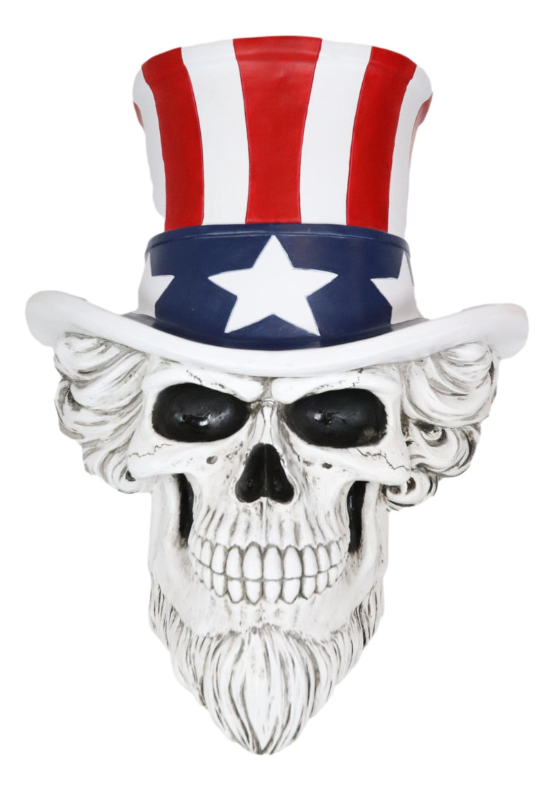 Ebros Large Uncle Sam Patriotic Grinning Skull With Top Hat Wall Decor Hanging Plaque
