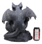 Ebros Large Gargoyle by Skull Graveyard Statue with Get Off My Lawn Sign 15"H Sculpture