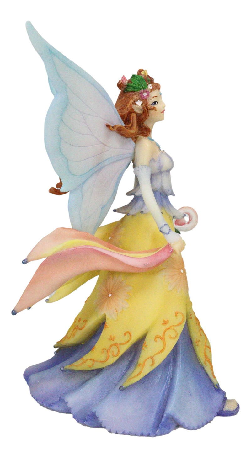 Spring Season Fairy In Sunflower Gown With Scepter Of Blossom Collector Figurine