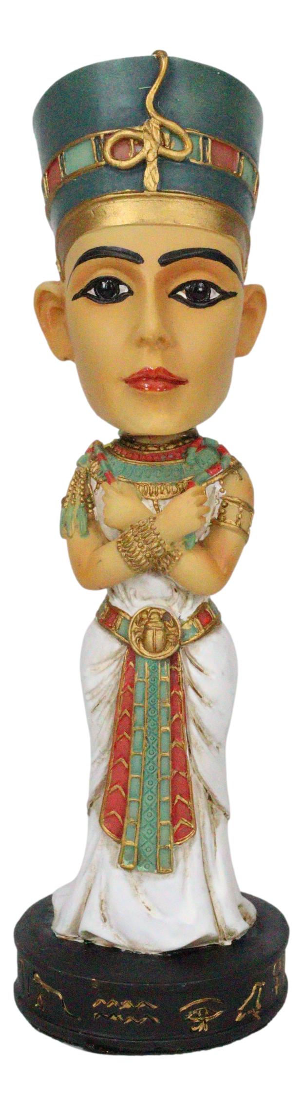 Egyptian Dynasty Queen Nefertiti Neferneferuaten Bobblehead Figurine Egypt Toy - Ebros Gift