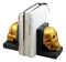 Pirate's Treasure Golden Skull Bookends Set 7"H Medieval Floral Gothic Statue