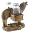 Full Moon Alpha Gray Wolf With Saddlebags Salt & Pepper Shakers Holder Figurine