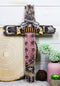 Western Cowgirl Revolver Guns Ammo Belt Buckle And Pink Holster Wall Cross 16"H
