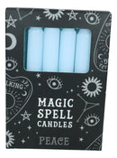 Light Blue Peace Protection Pack of 12 Wicca Occult Witch Spell Chime Candles