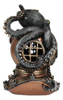 Ocean Marine Octopus Kraken On Steampunk Divers Helmet Incense Cone Burner