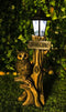 Ebros Forest Guardian Night Owl Welcome Sign Statue With Solar Powered Lantern