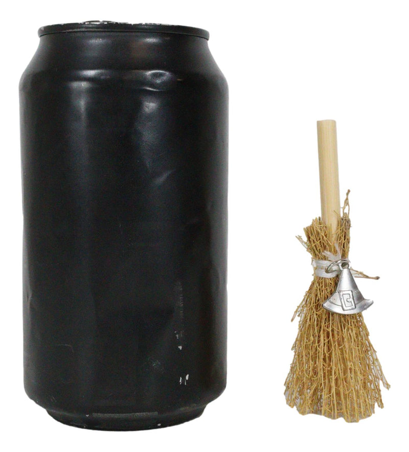 Wicca Witch Broom Magick Broomstick With Sorcerer Magic Hat Pendant Lucky Charm