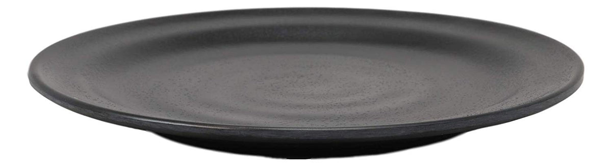Ebros Contemporary Round 6" Diameter Matte Black Melamine Plate For Desserts Salads Appetizers Pack Of 6 Set For Kitchen Dining Asian Japanese Chinese Cuisine Restaurant Supply Dishwasher Safe