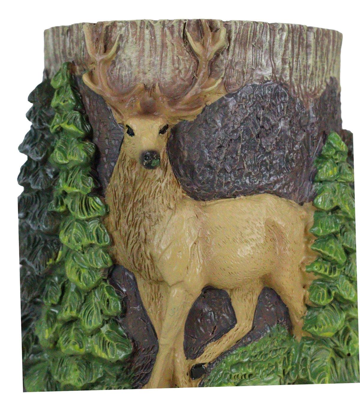 Rustic Western Buck Stag Deer By Green Forest Trees Stationery Pen Brush Holder
