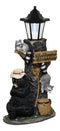 Summer Naps Lazy Bear With Raccoon Friends Welcome Sign Statue With Solar Light