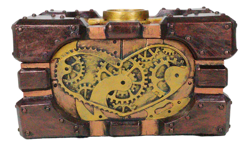 Ebros Steampunk Romantic Gearwork Heart Decorative Box Figurine 5.25"L