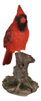 Wild Northern Red Cardinal Bird Perching on Tree Stump Spring Bouncing Figurine