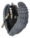 Gothic Grim Reaper Skeleton with Angel Wings Holding Scythe Heart Wall Decor