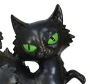 Wicca Witchcraft Mystical Curling Black Cat With Green Eyes Halloween Figurine