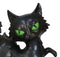 Wicca Witchcraft Mystical Curling Black Cat With Green Eyes Halloween Figurine